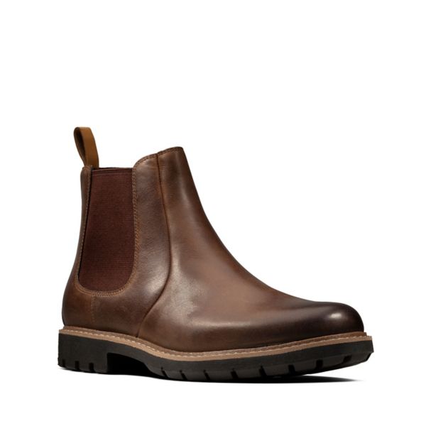 Clarks Mens Batcombe Up Chelsea Boots Dark Brown | UK-9376851